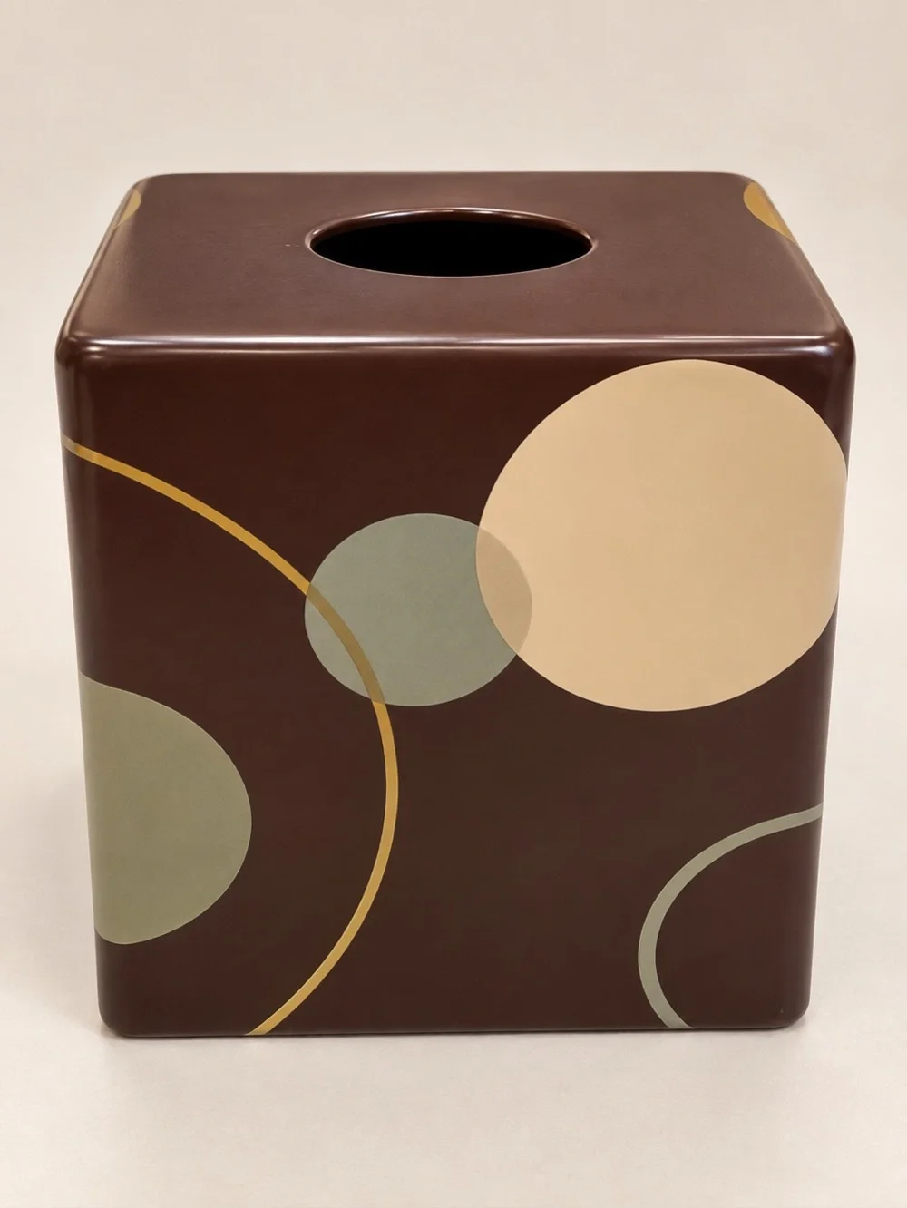 Boutique Tissue Box Cover Re-Mix Brown Abstract Modern Deco